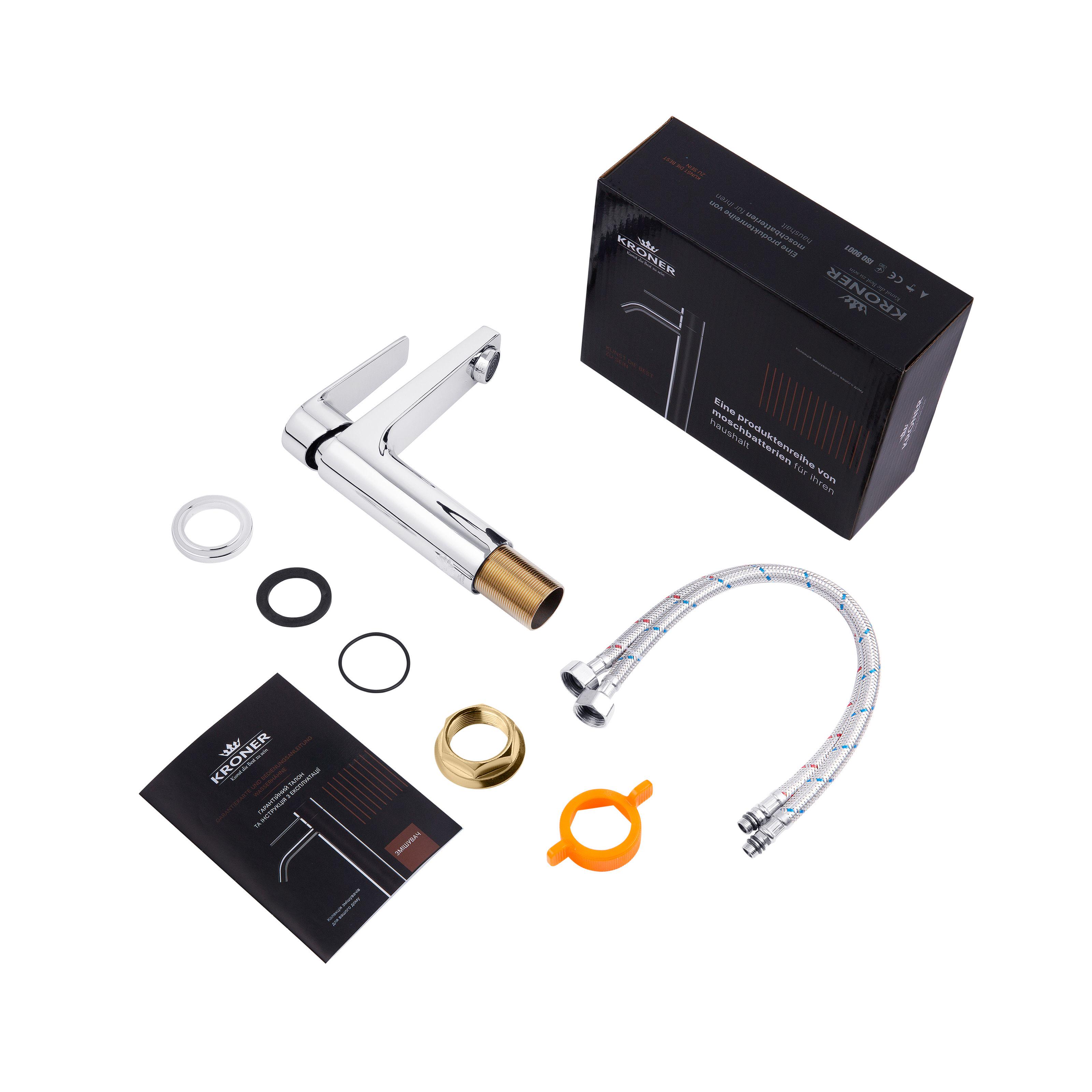 Смеситель для умывальника KRONER Eifel CV023603 однорычажный Хром (135765) - фото 5 Смеситель для умывальника KRONER Eifel CV023603 однорычажный Хром (135765) - фото 5