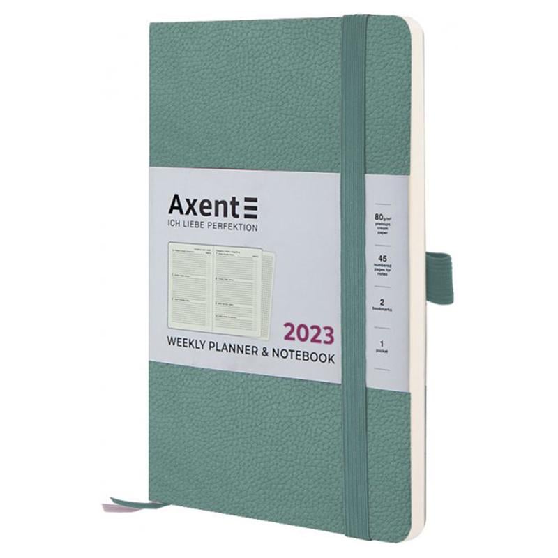 Еженедельник Axent 2023 Partner Soft Skin 125х195 Серо-лазурный (8509-23-48-A)