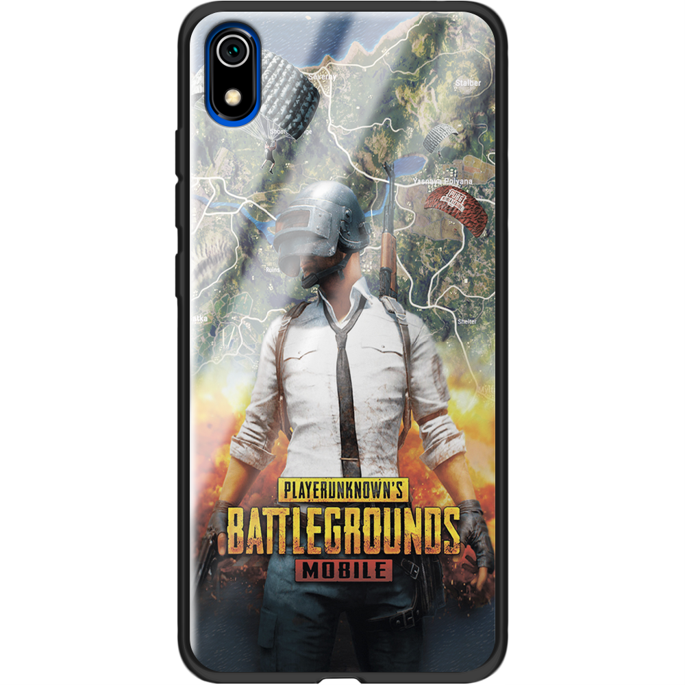Чехол Boxface Xiaomi Redmi 7A PUBG Mobile Черный силикон со стеклом (37400-up2309-37746)