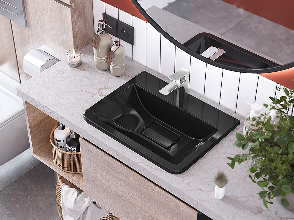 Умивальник накладний Status Artel Low Black (29529291)