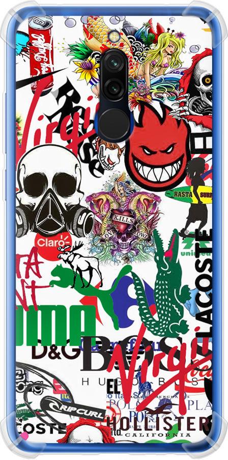Чехол на Xiaomi Redmi 8 Many different logos (4022sp-1806-42517)