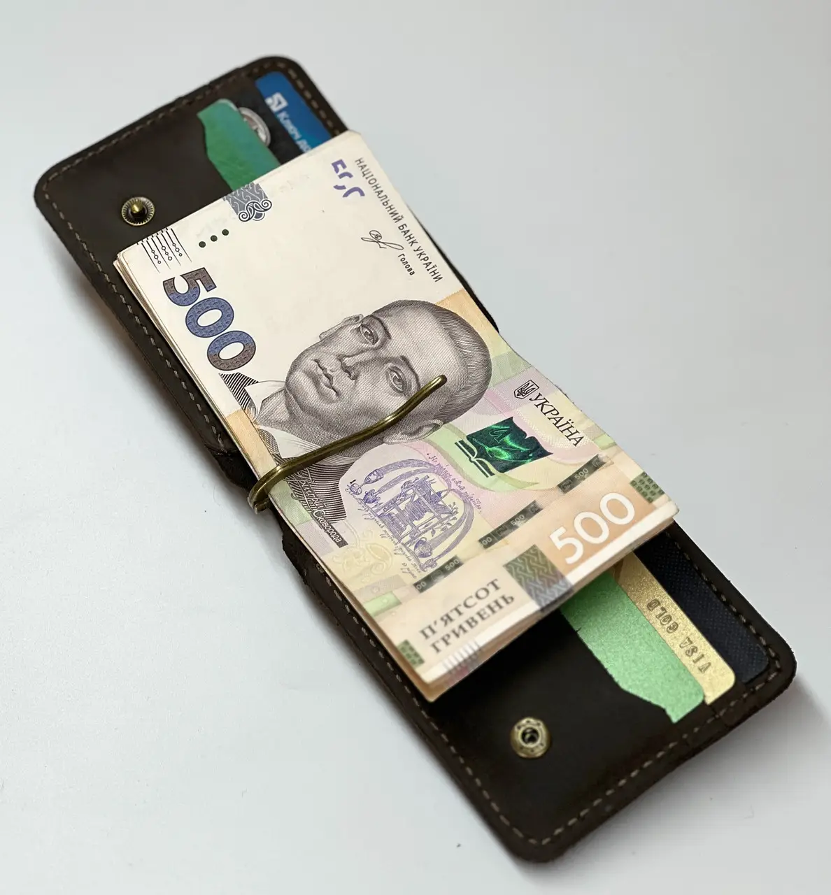 Гаманець із затискачем Double шкіряний 12х8х5х1 см - фото 8 Гаманець із затискачем Double шкіряний 12х8х5х1 см - фото 8