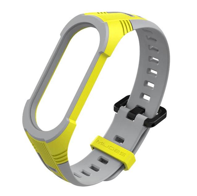 Силиконовый ремешок Primo Mijobs Perfor Classic для фитнес браслета Xiaomi Mi Smart Band 5 Yellow/Grey (1229901876)