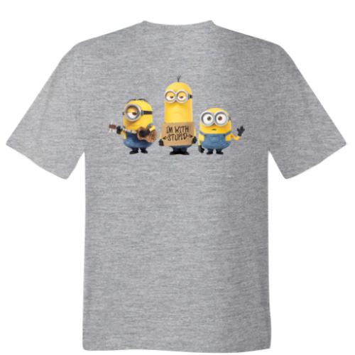 Футболка мужская I'm with stupid 3XL Серый (266346-4-38395-XXXL)