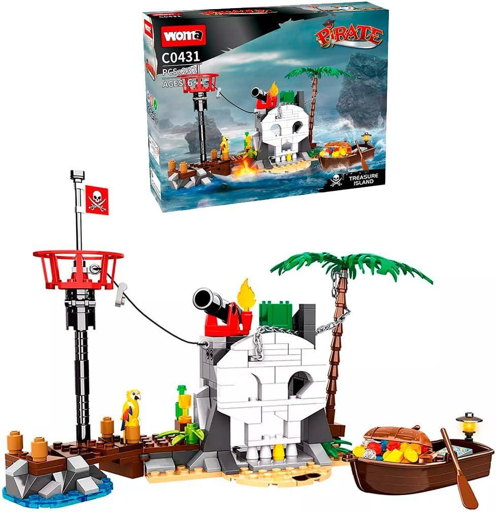 Конструктор WOMA Пиратский остров с пиратским кораблем и пиратами 232 дет. - фото 7