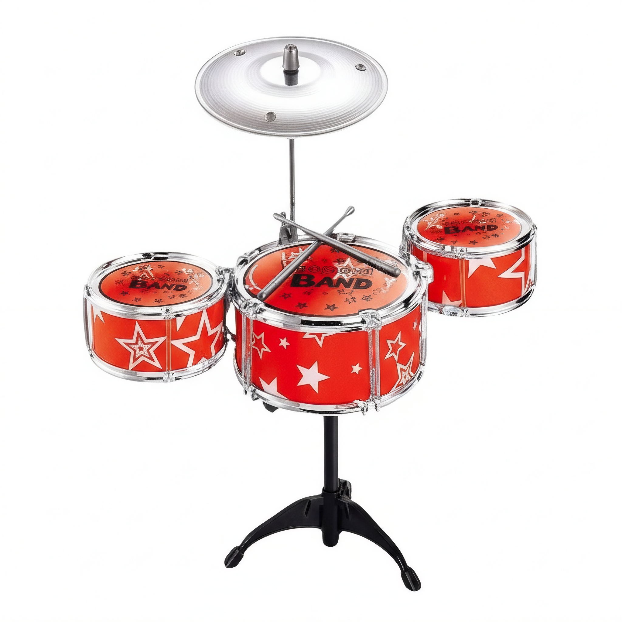 Дитяча барабанна установка TH 337-2 3 барабани металевий диск палички 40х18х43 см в коробці Червоний Дитяча барабанна установка TH 337-2 3 барабани металевий диск палички 40х18х43 см в коробці Червоний