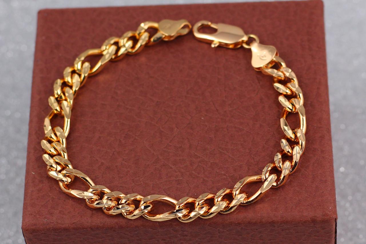 Браслет Xuping Jewelry Граненая карта 20 см 7 мм Золотистый (1577090790)