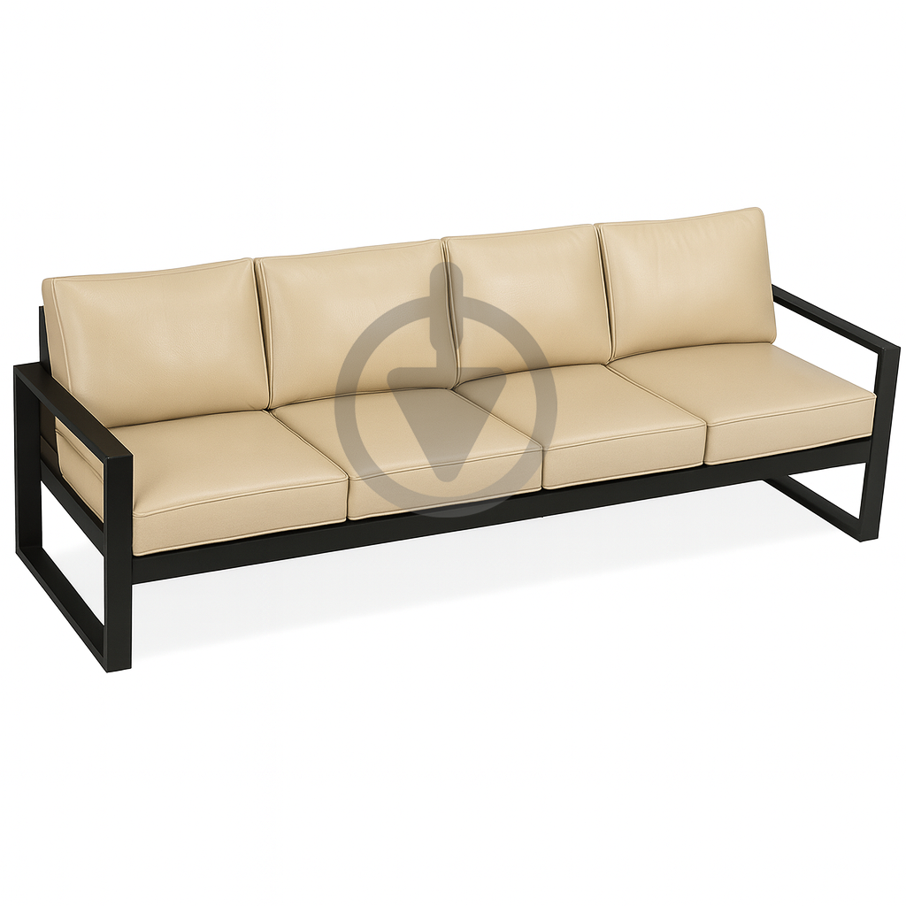 Диван металевий AVVS Бостон лофт з підлокітниками екошкіра 250 см Бежевий Диван металевий AVVS Бостон лофт з підлокітниками екошкіра 250 см Бежевий