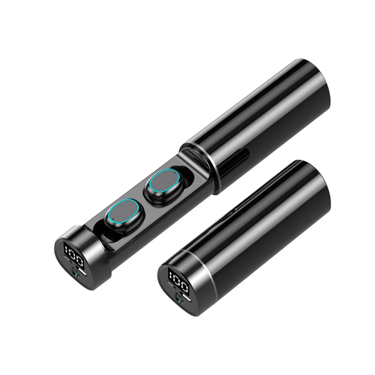 Наушники беспроводные N21 PowerBank LED дисплей HiFi Black (136919)