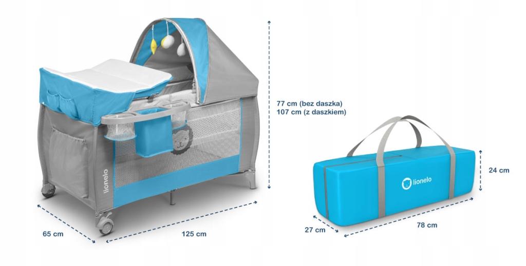 Ліжечко-манеж Lionelo SVEN SKY BLUE - фото 8