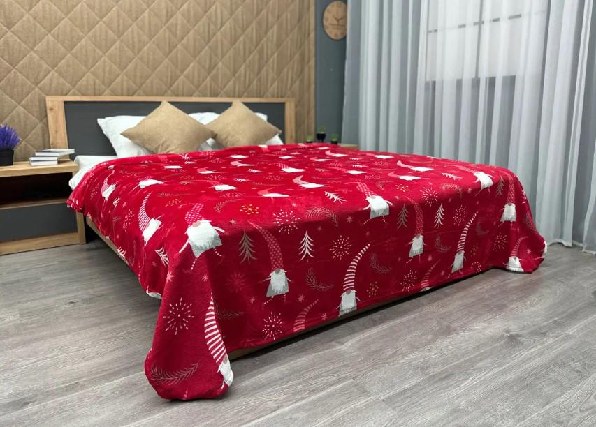 Покривало з різдвяним принтом Decorator WellSoft 150х210 см Червоний (87-180) - фото 4 Покривало з різдвяним принтом Decorator WellSoft 150х210 см Червоний (87-180) - фото 4