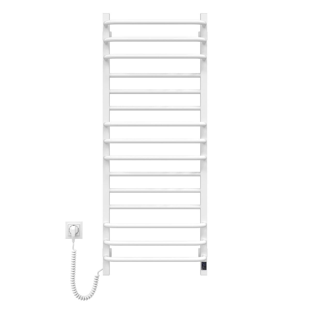 Полотенцесушитель электрический NAVIN Грандис Sensor с Wi-Fi левый с таймером 480х1200 мм Белый (S12-108155-4812)
