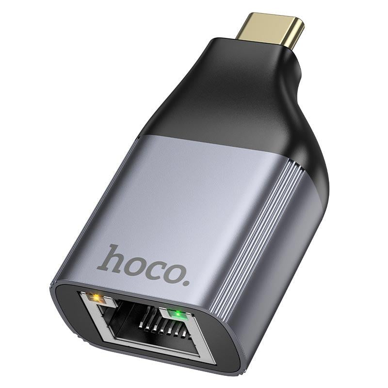 Перехідник Hoco UA35 USB Type-C для RJ45 Ethernet Grey (26451016) - фото 1 Перехідник Hoco UA35 USB Type-C для RJ45 Ethernet Grey (26451016) - фото 1