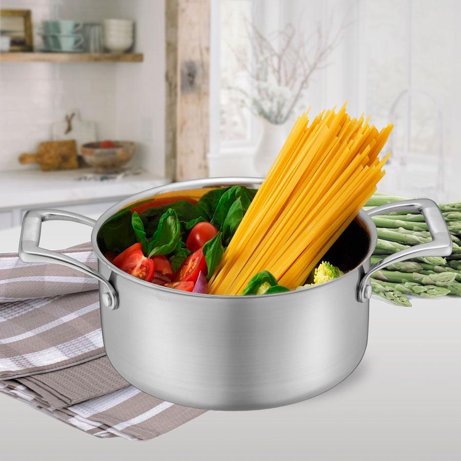 Кастрюля нержавеющая Maestro с крышкой 20 см 3,1 л (MR-3504-20) - фото 2 Кастрюля нержавеющая Maestro с крышкой 20 см 3,1 л (MR-3504-20) - фото 2