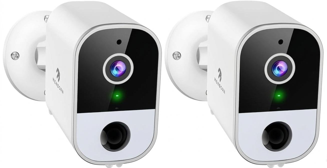 Камера видеонаблюдения беспроводная WiFi Menborn L1 для дома и улицы аккумуляторная 2K 2 шт.