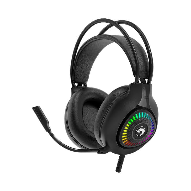 Игровые наушники с RGB-подсветкой Marvo PULZ 30 H8325 3,5 мм/USB с микрофоном Black (H8325)