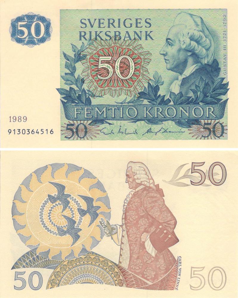 Колекційна банкнота Швеція 50 крон 1989 UNC P53 (Б09268)