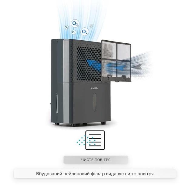 Осушитель воздуха KLARSTEIN DryFy 10 л в сутки (10032662) - фото 2 Осушитель воздуха KLARSTEIN DryFy 10 л в сутки (10032662) - фото 2