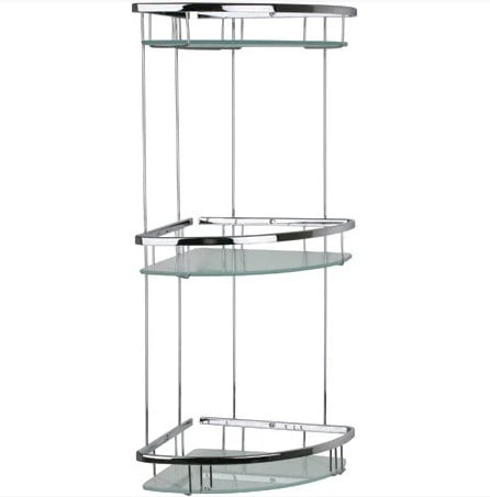 Полочка для ванной комнаты со стеклом Celik 19x19x55см 25173 (латунь)