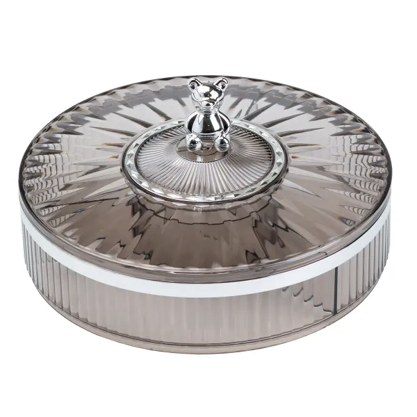 Конфетница пластиковая на 4 отделения d 26 см Smoke Gray - фото 2 Конфетница пластиковая на 4 отделения d 26 см Smoke Gray - фото 2