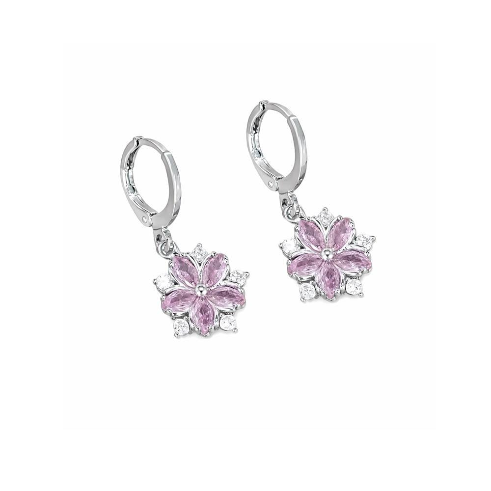 Серьги-конго женские с подвеской Цветок 2 шт. Серебристый (3000004262)