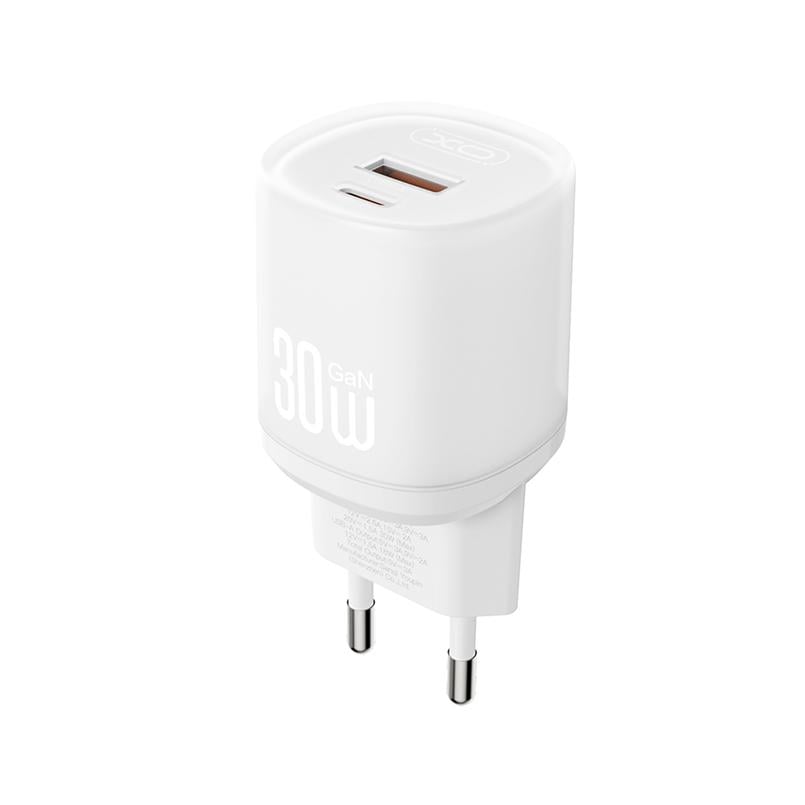 Сетевое зарядное устройство XO L151 30W 1USB-A+1USB-C Белый (XO-L151-White)