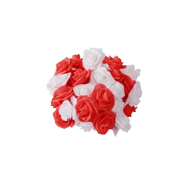 Светодиодная гирлянда с розами на батарейках 2 м Красно-белый (2499582783)