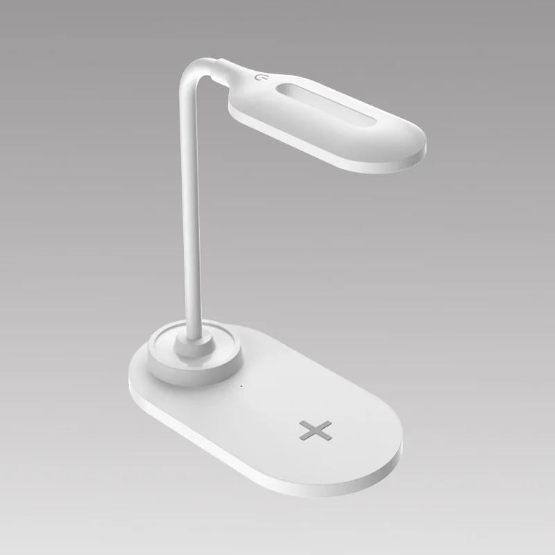 Лампа настольная с беспроводной зарядкой USB Белый