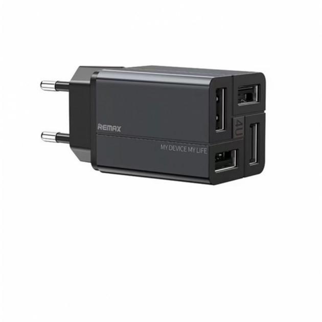 Зарядное устройство сетевое Remax RP-U43 Wanfu EU 4USB 3,4А Black (6972174153667)