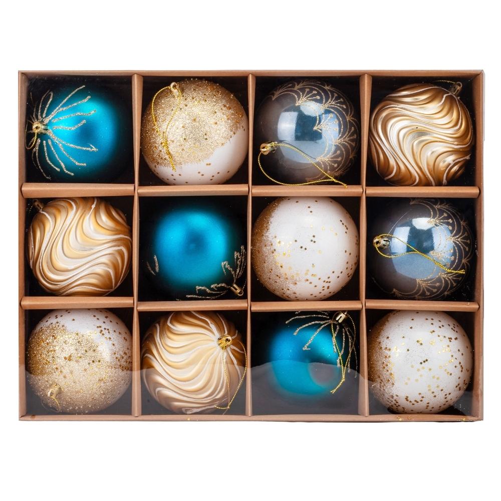 Набір ялинкових куль Таємниці Полярної Ночі 10 см 12 шт. (9125-020) Набір ялинкових куль Таємниці Полярної Ночі 10 см 12 шт. (9125-020)