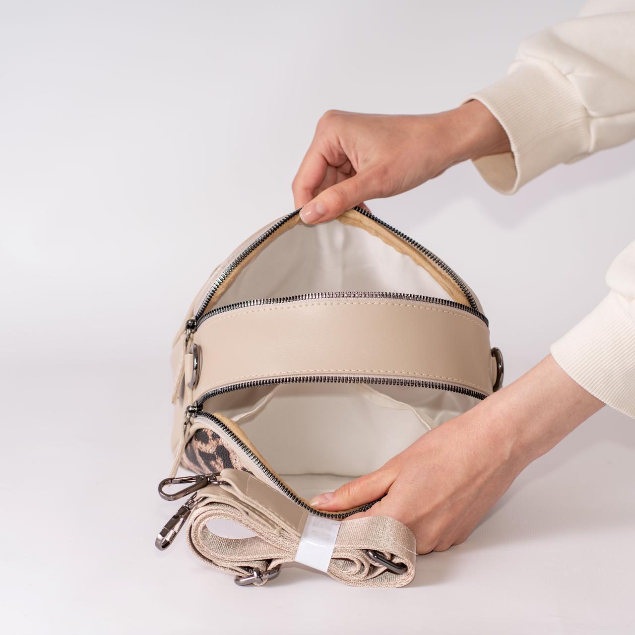 Сумка женская кросс-боди леопардовый XENIA № 43-24 из эко-кожи Бежевый - фото 2 Сумка женская кросс-боди леопардовый XENIA № 43-24 из эко-кожи Бежевый - фото 2