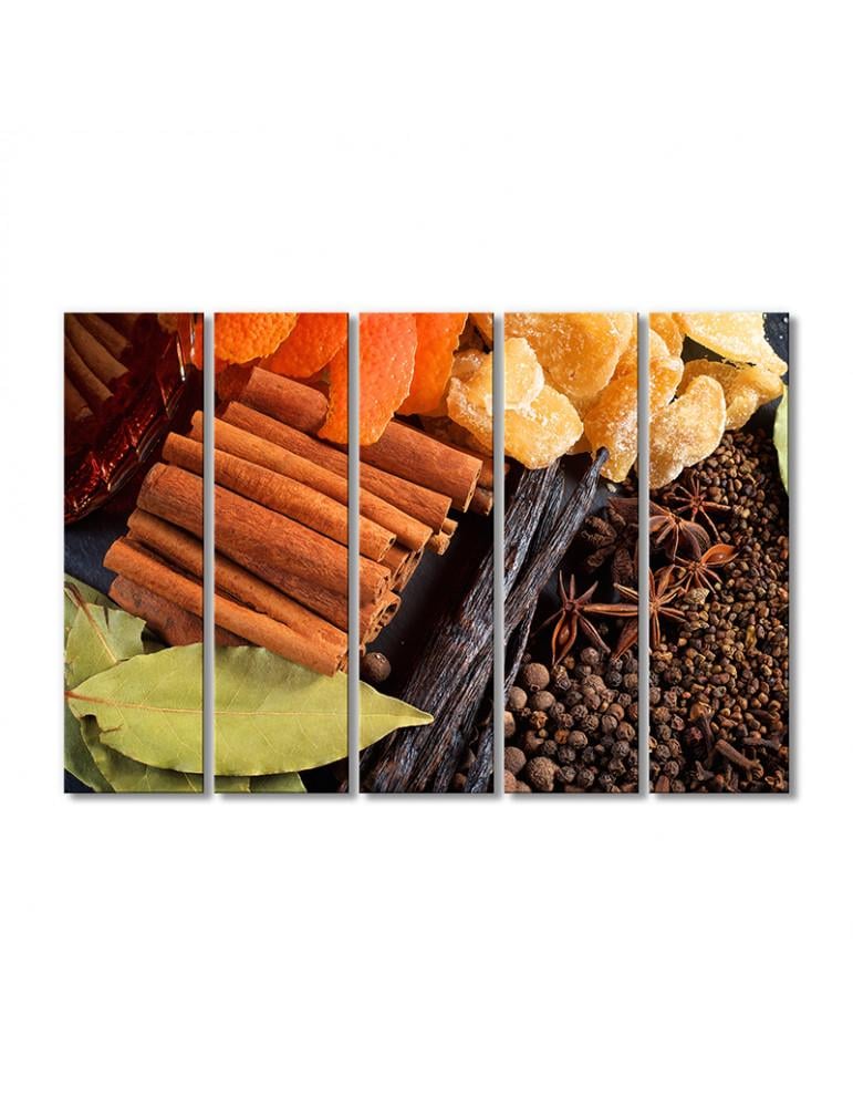 Картина модульная Пряности для глинтвейна 5 модулей 70x105 см