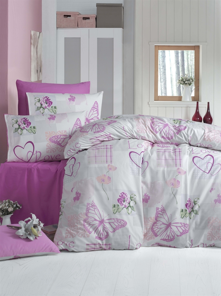 Комплект постельного белья Lighthouse Ranforce Love 160х220 см/50х70 см 2 шт.