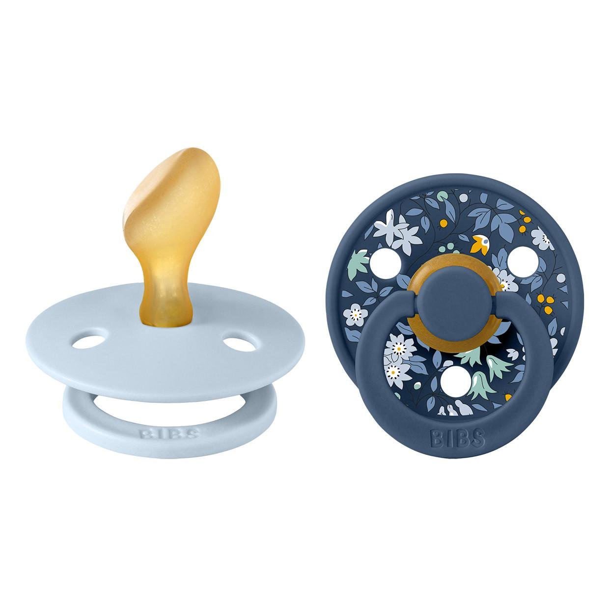 Пустышка Bibsx Liberty Colour Latex Anatomical анатомическая Chamomile Lawn 2 шт. 0-6 мес. Baby Blue/Steel Blue Mix