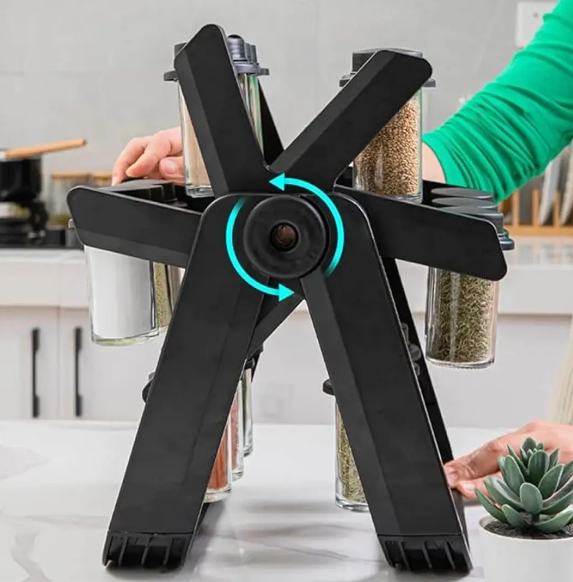 Карусель для спецій 18 баночок на підставці Spice Rack Чорний (21724924) - фото 4 Карусель для спецій 18 баночок на підставці Spice Rack Чорний (21724924) - фото 4