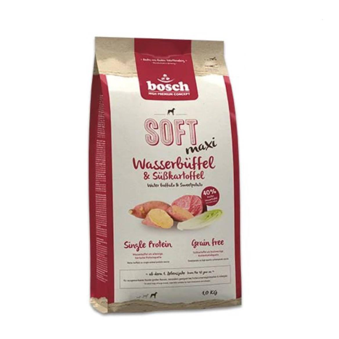 Полувлажный корм для собак Bosch Soft Maxi Water с буйволом и бататом 1 кг Полувлажный корм для собак Bosch Soft Maxi Water с буйволом и бататом 1 кг