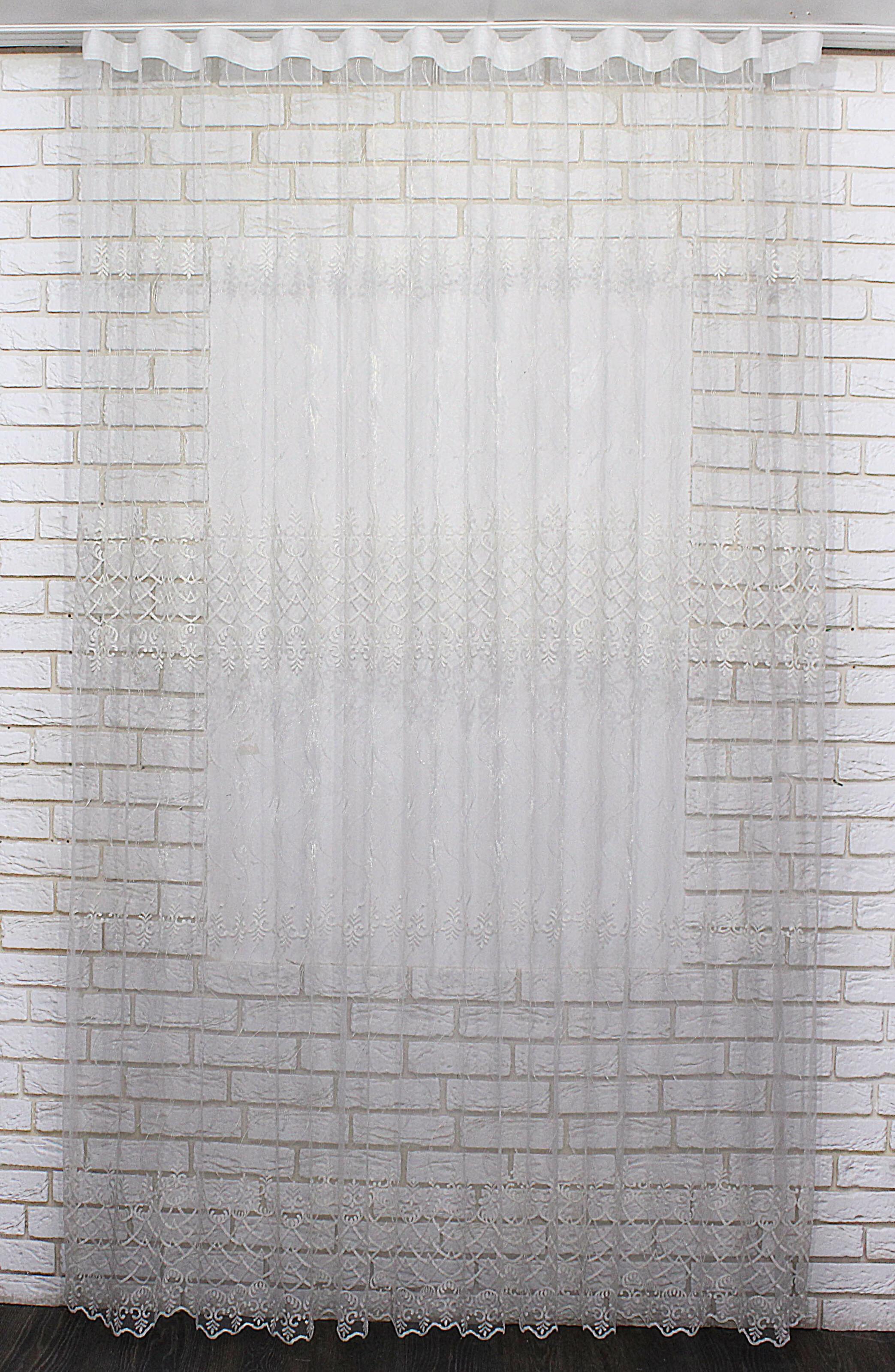 Тюль VR-Textil 953т Bella фатин с вышивкой 300х250 см Кремовый (40-720)