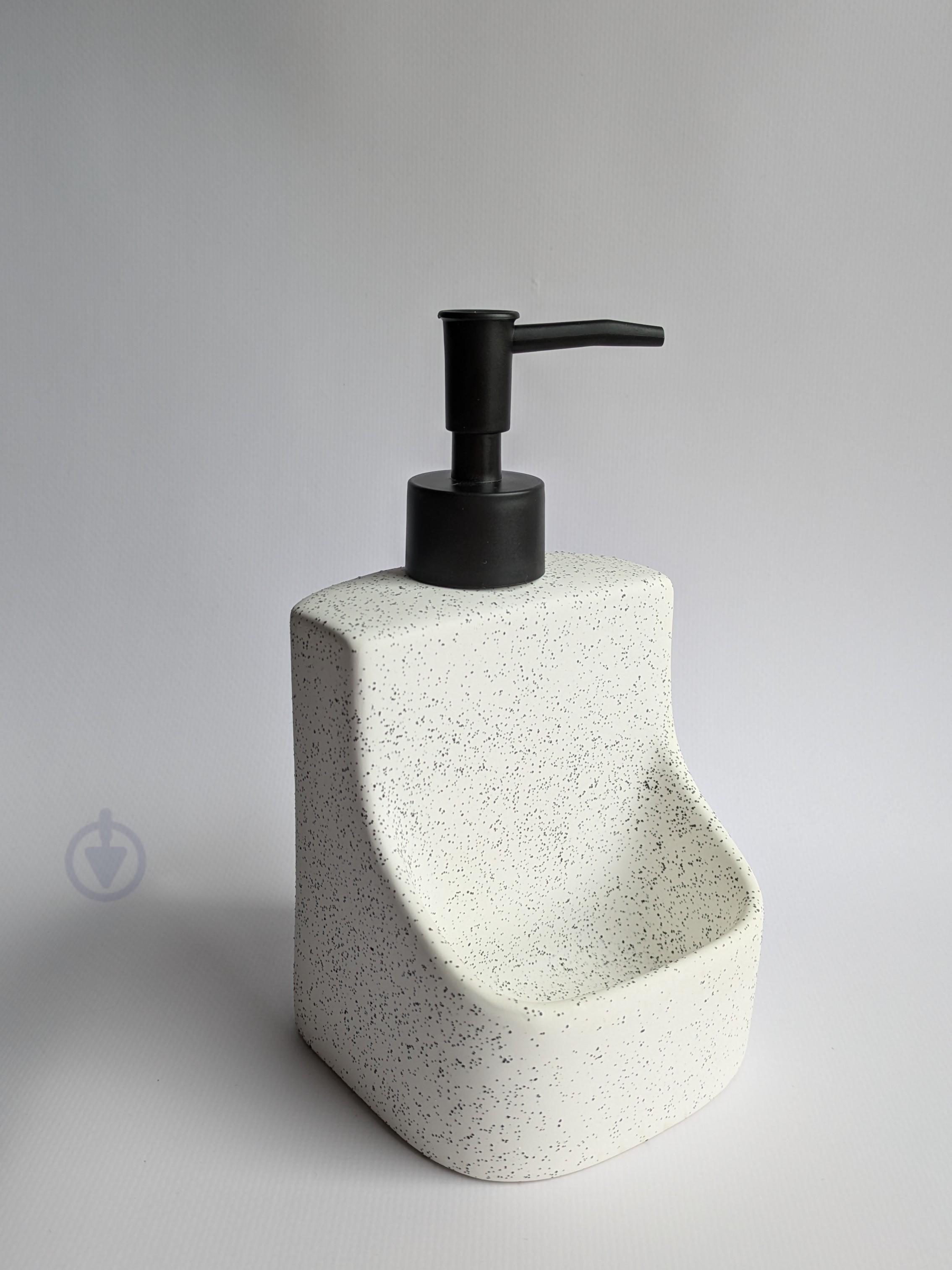 Дозатор кухонный с местом для губки Белый с черным (25051387)