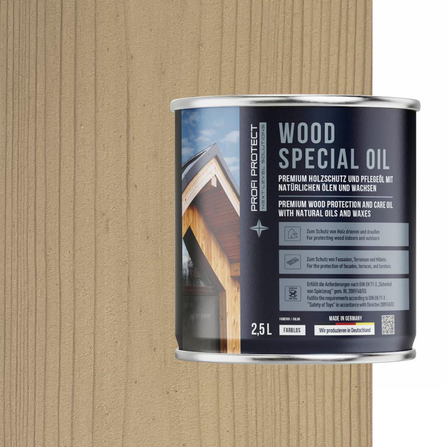 Лазурь на основе пчелиного воска и льняного масла ProfiProtect Wood Special Oil 2,5 л Light/Ivory (22556526) - фото 1