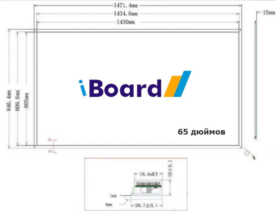 Інтерактивна сенсорна рамка для телевізора 65" iBoard iTV65 підтримка OC Windows Android - фото 3