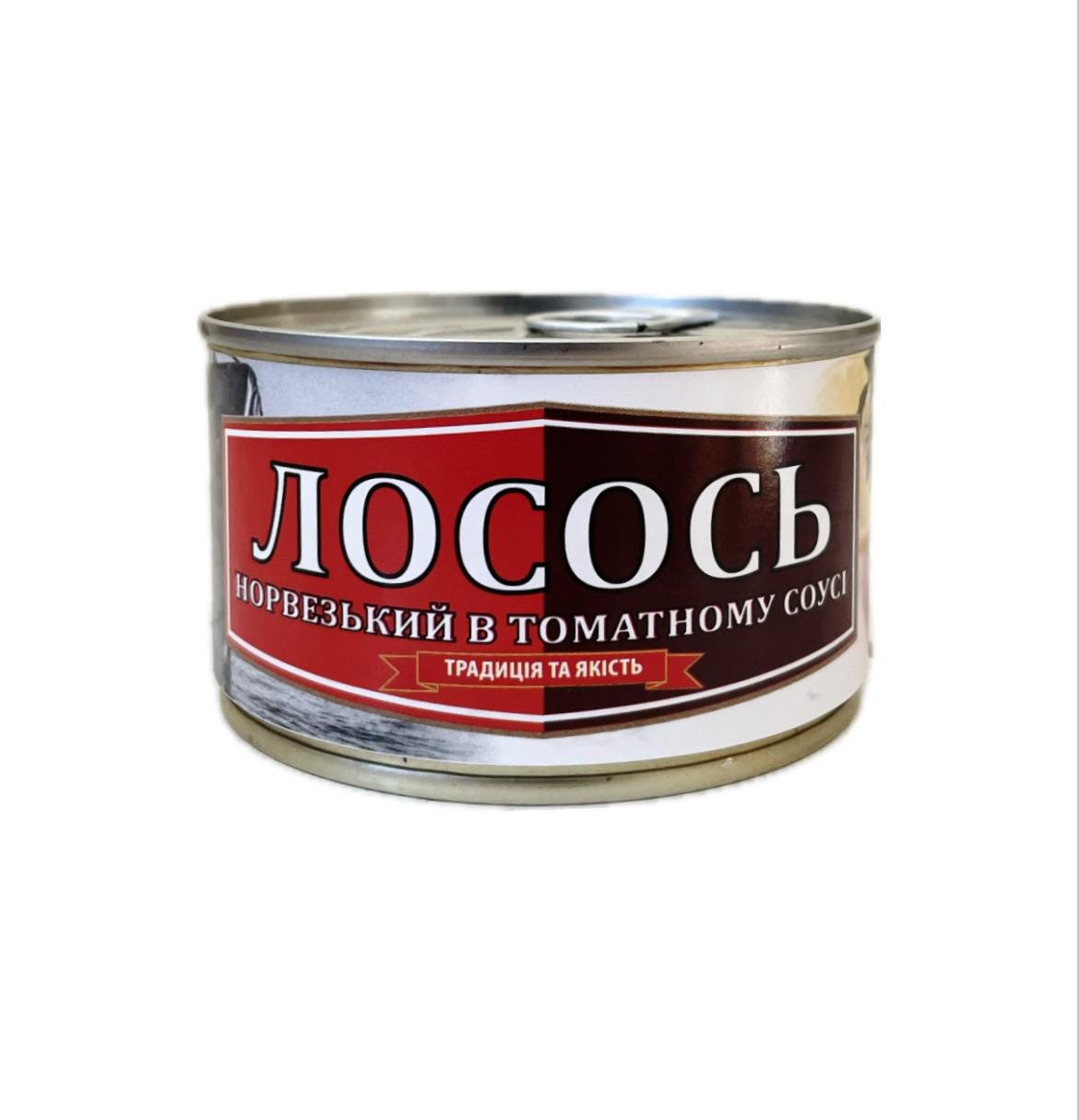 Рыбная консерва Рибацька Артіль Лосось норвежский в томатном соусе 230 г (29551214)