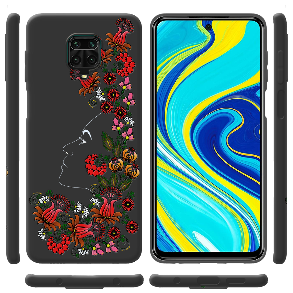 Чехол Boxface Xiaomi Redmi Note 9S 3D Ukrainian Muse Черный силикон (39475-bk64-39914) - фото 2