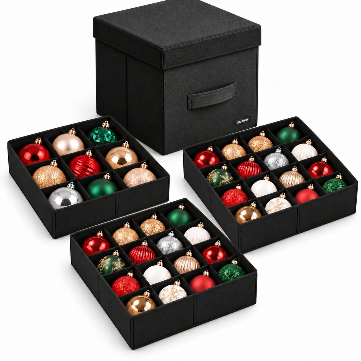 Набор для хранения новогодних игрушек Черный (NY-30-black) Набор для хранения новогодних игрушек Черный (NY-30-black)
