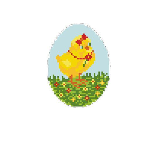 Схема сшитая пасхальная игрушка для вышивки бисером и нитками на ткани (ТР265аБ)