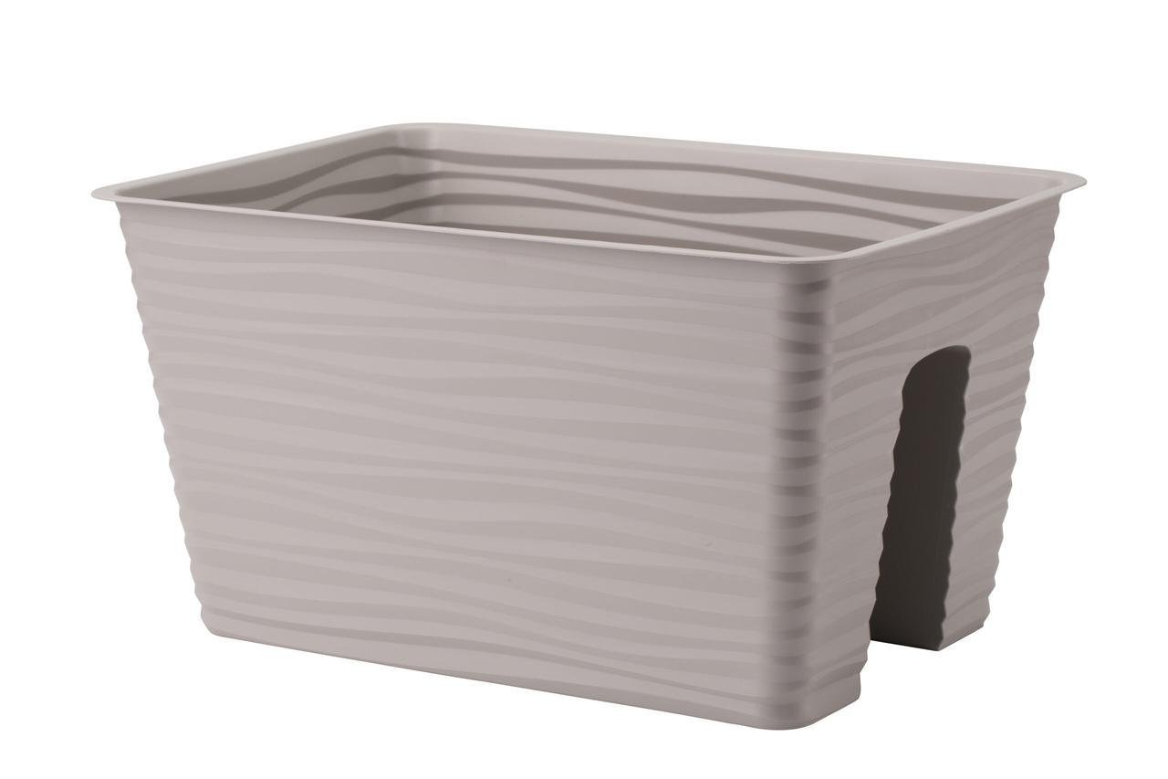 Балконный ящик на перила Form-Plastic Сахара с кронштейнами 8,35 л 27x21x27 см Светло-серый