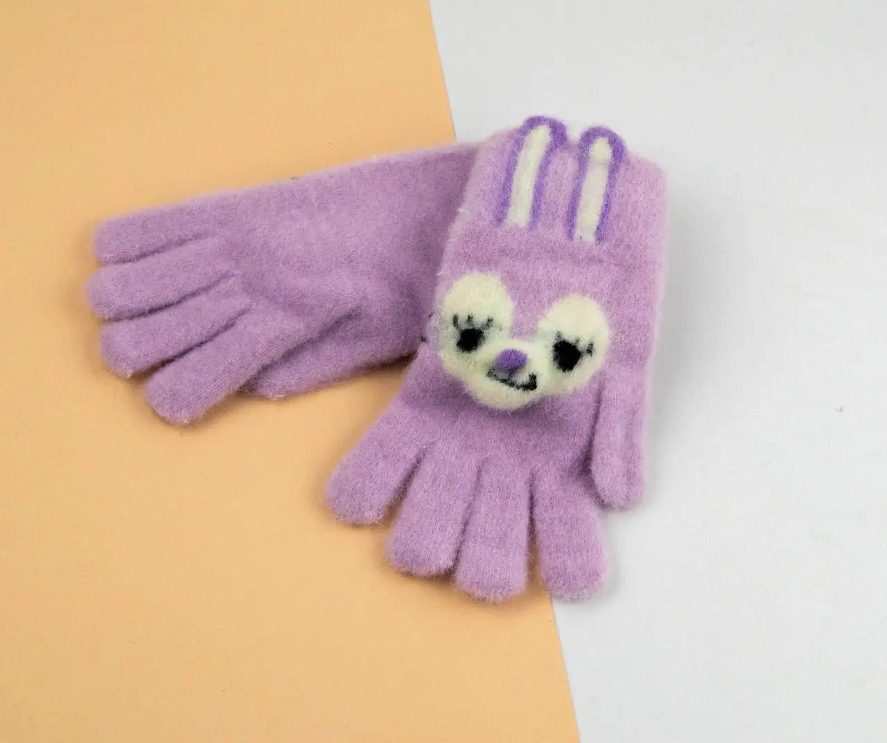 Детские перчатки зимние 5-8 лет р. 11 Лавандовый (24-25-106)