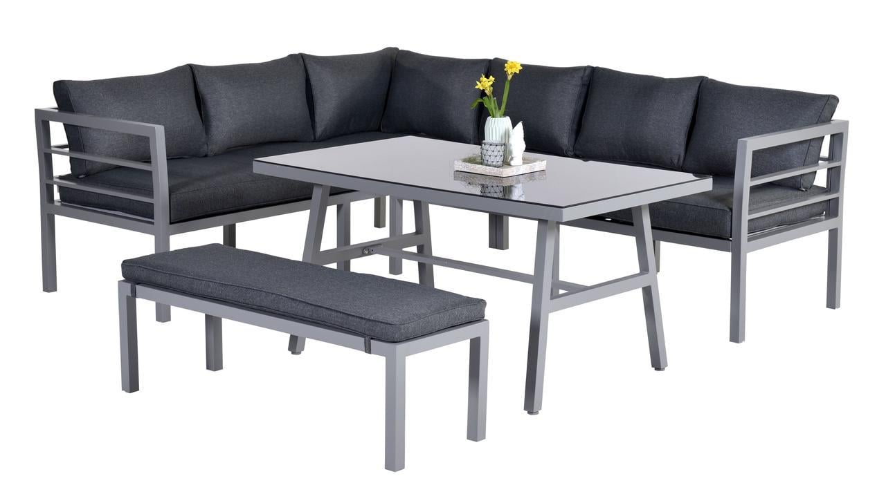 Комплект садовой мягкой мебели в стиле LOFT с металлическим каркасом Серый (KS-1273)