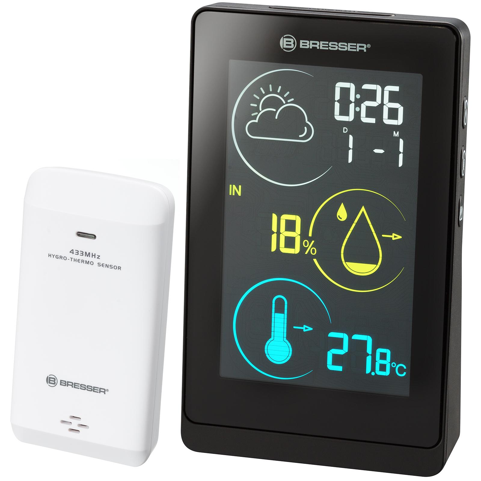 Метеостанція Bresser Colour weather station Temeo Life H Black (7008000CM3000)
