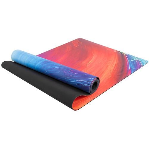Коврик для йоги Record FI-5662-83 замшевый двухслойный каучуковый 183x61x0,3 см Сине-красно-оранжевый (FI-5662-83)
