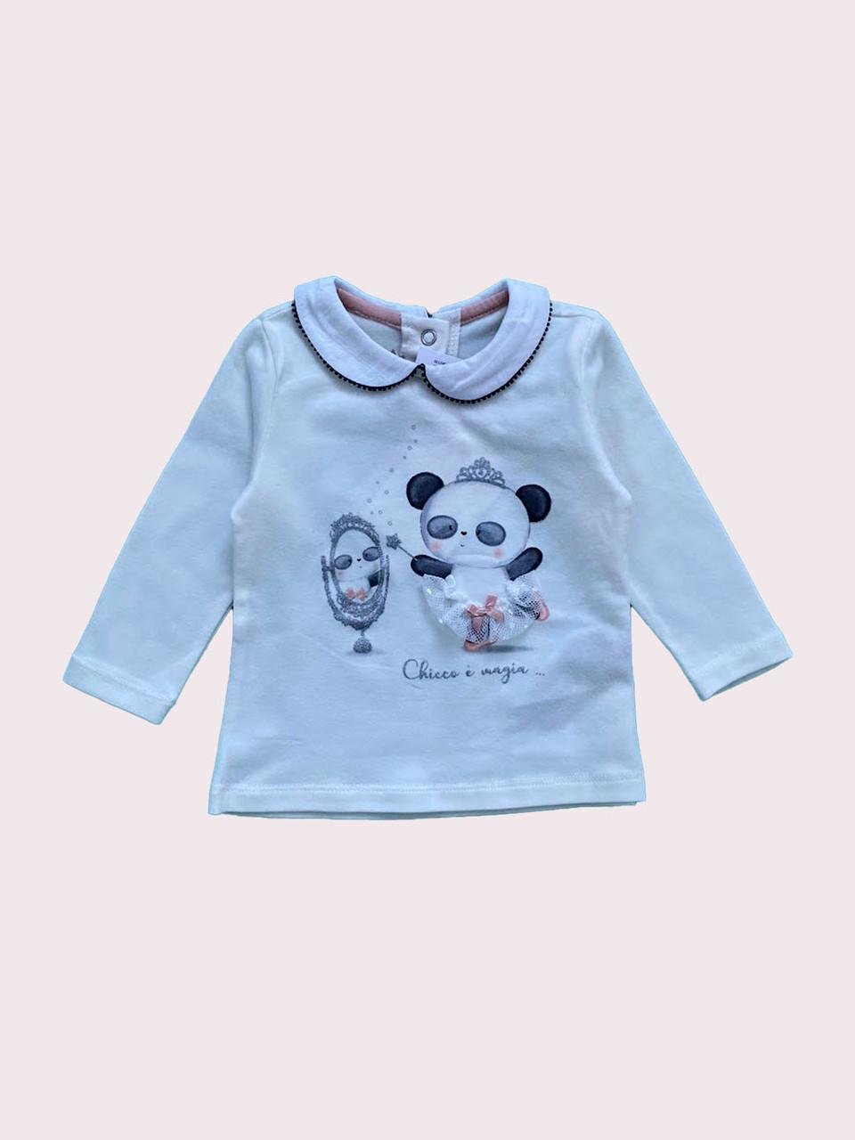 Реглан дитячий Chicco з об'ємним принтом та комірцем 6-9 міс. 68 см Білий (2081861263)